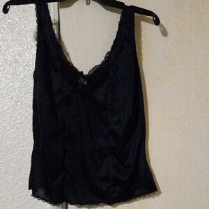 new 2 pcs set Black Lace Trim Camisole   size L